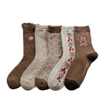 Load image into Gallery viewer, Thermal Wool Blend Mid Calf Socks Bear Pattern M5A041