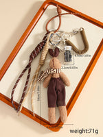 Load image into Gallery viewer, Plush Dog Rope Bag Charm Keychain Mixed Materials S5P941