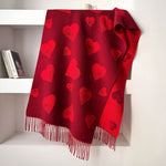 Load image into Gallery viewer, Double-Sided Jacquard Heart Flower Scarf Shawl Women N6H245
