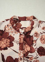 Load image into Gallery viewer, Shirt Collar Long Sleeve Floral Print Shirt Women N6B105
