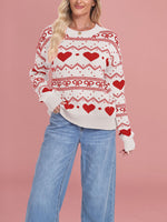 Load image into Gallery viewer, Heart Jacquard Knit Pullover Women Casual N5A910