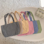 Load image into Gallery viewer, Grid Canvas Shoulder Bag Everyday Casual Tote N6F109