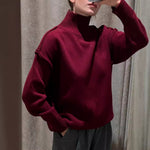 Load image into Gallery viewer, Color Block High Neck Sweater Women Multiple Colors N5A540