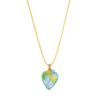 Load image into Gallery viewer, Enamel Drop Heart Necklace Glass Pendant Handmade S5P886