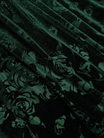 Load image into Gallery viewer, Dark Green Velvet Embossed Spag Strap Dress Women N5A943