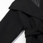 Load image into Gallery viewer, Black Notch Collar Wool-like Coat Women N5A676