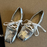 Load image into Gallery viewer, Color-Block Square Toe Mary Jane Shoes Women Flat N6G242