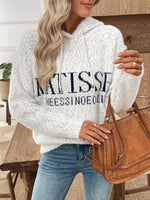 Load image into Gallery viewer, Letter Jacquard Hooded Knit Sweater Women Loose Soft N6H265