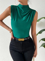 Load image into Gallery viewer, Knit Stretch Draped Sleeveless Slim Fit Top Women N5A916