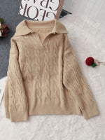 Load image into Gallery viewer, Cable Notch Sweater Mid Weight N5A244