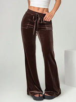 Load image into Gallery viewer, Velvet Flare Pants Office Wide Leg Corduroy Drape N5A819