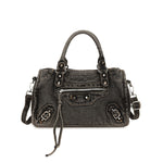 Load image into Gallery viewer, Women's Vintage Denim Studded Moto Tote Bag N6J198