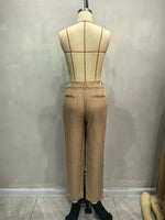 Load image into Gallery viewer, High Waist Cigarette Pants Women Khaki N5A768