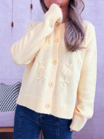Load image into Gallery viewer, Floral Embroidered Cardigan Women Solid Color Knit N5A834