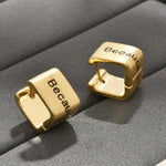 Load image into Gallery viewer, U Shape Wide Face Brushed Alphabet Cuff Earrings N6C063