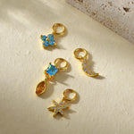 Load image into Gallery viewer, Four Leaf Clover Celestial Earrings Silver Micro Pave S5P132