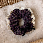 Load image into Gallery viewer, Womens Plaid Lace Trim Scrunchie N6K020