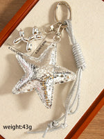 Load image into Gallery viewer, Silver Star Balloon Dog Rope Bag Charm Keychain S5P929