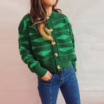 Load image into Gallery viewer, Color Block Striped Cardigan Women Cropped Round Neck N5A861