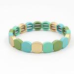 Load image into Gallery viewer, Frosted Enamel Bangle Mint Jade Geometric Alloy S5P037