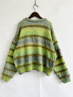 Load image into Gallery viewer, Tie Dye Stripe Pullover Gradient Faux Mink Knit N5A835