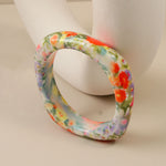 Load image into Gallery viewer, Bohemian Resin Bangle Vintage Floral Pattern Cuff N6F272