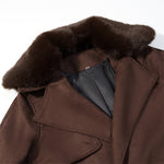 Load image into Gallery viewer, Womens Detachable Fur Collar Tie Waist Jacket Brown N5A671