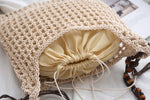 Load image into Gallery viewer, Crochet Openwork Tote Beach Ready Underarm Silhouette S5P299