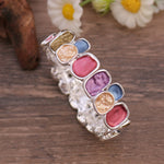 Load image into Gallery viewer, Enamel Square Geometric Stretch Bangle Women N6C219
