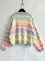 Load image into Gallery viewer, Tie Dye Stripe Pullover Gradient Faux Mink Knit N5A835