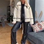 Load image into Gallery viewer, Lamb Fleece Shearling Jacket Women N5A577