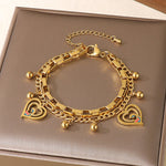 Load image into Gallery viewer, Layered Openwork Heart Bracelets Stainless Steel Women N6D524