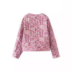 Load image into Gallery viewer, Printed Short Jacket Women Pink N5A565