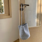 Load image into Gallery viewer, Metallic Woven Bucket Bag Stylish Shoulder Tote N6A083