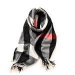 Load image into Gallery viewer, Check Print Faux Cashmere Wrap with Fringe M5A224