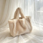 Load image into Gallery viewer, Women's Plush Large Tote Handbag N6J176