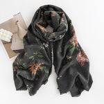 Load image into Gallery viewer, Floral Print Faux Cashmere Wrap M5A180