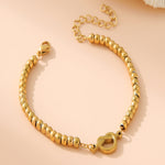 Load image into Gallery viewer, 4mm Bead 18K Gold Plated Bracelet Women N6D528