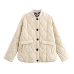 Load image into Gallery viewer, Street Fashion Quilted Jacket Casual Woven Polyester N5A726