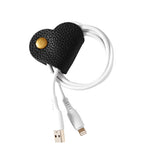 Load image into Gallery viewer, Top Grain Leather Heart Cable Organizer Portable S5P924