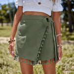 Load image into Gallery viewer, Bohemian Fringe Tie Up High Waist Shorts Women N6A105