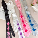 Load image into Gallery viewer, Dopamine Star Print Satin Tie Scarf Multi-Use Necktie N6G235