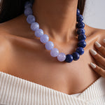 Load image into Gallery viewer, Acrylic Ombré Beaded Choker Statement Necklace N6H067