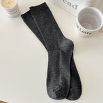 Load image into Gallery viewer, Solid Color Ribbed Crew Socks Women Cotton Stackable M5A309