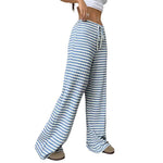 Load image into Gallery viewer, Casual Stripe Solid Elastic Waist Pants Women N5A730