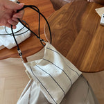 Load image into Gallery viewer, Polka Dot Stripe Cotton Linen Crossbody Bag N6F132