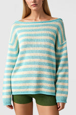 Load image into Gallery viewer, Striped Color-Block Loose Pullover Sweater Women N6H287