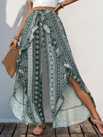 Load image into Gallery viewer, Boho Print Asymmetric Slit Wide Leg Pants Women N6C241