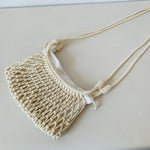 Load image into Gallery viewer, Cotton Mesh Drawstring Mini Beach Crossbody Bag N6F145