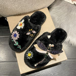 Load image into Gallery viewer, Insect Floral Embroidery Slippers Women M5A285